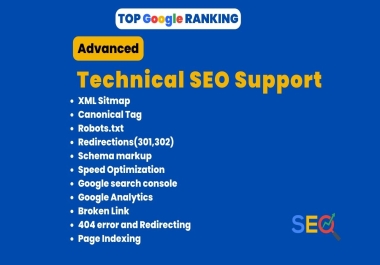 I will provided advanced technical SEO support for any websites