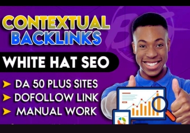 I will provide contextual backlinks off page seo high DA 50+