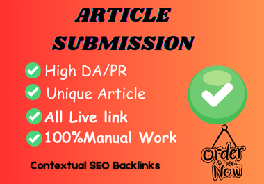 I will create 29 article submission backlinks off page SEO