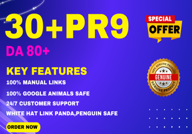 I will Manualy Do 30+ PR9 Backlinks 90+ DA High Quality SEO Permanent Links Increase Your Ranking