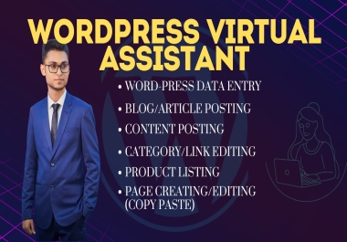 personal wordpress virtual assistant, data entry, content post