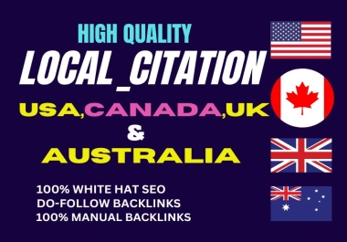 I will Provide 60 high quality Local Citations on high da pa and do follow websites