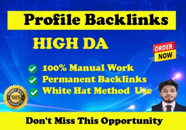 I will Create 60 Profile Backlinks high authority off page SEO backlinks 