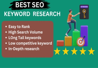 I will do profitable easy ranking SEO keywords research for your site