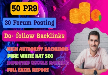 Top Quality 80 SEO Mix Backlinks PR9 backlinks, Forum posting backlinks