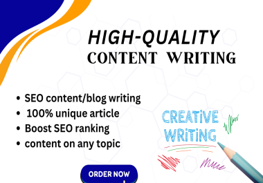 Get a professionally written 1500-word SEO article or blog post.