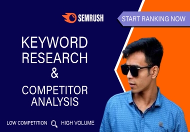 100+ keywords + 3 competitor Analysis