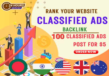 100+ Classified Ad post Backlink service on Top rated Classified Ads posting sites 