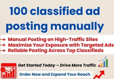 I will do 100 classified ad posting to boost your website traffic