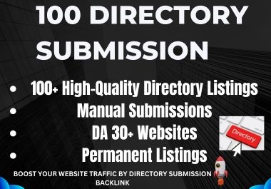Submit website to 100 directories with high quality backlinks