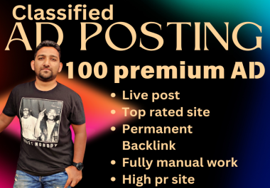 Classified AD posting manual 100 seo backlink to earn organic traffic