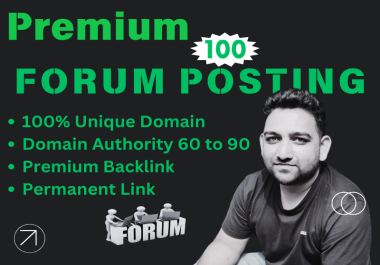 Forum Posting manually created 100 backlinks on high da pa websites