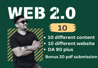 I will create premium 10 web 2.0 permanent in DA 80 to 100 sites to rank your website