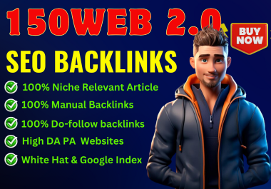 150 Web 2.0 SEO Backlink High Authority DA PA Do-follow linkbuilding