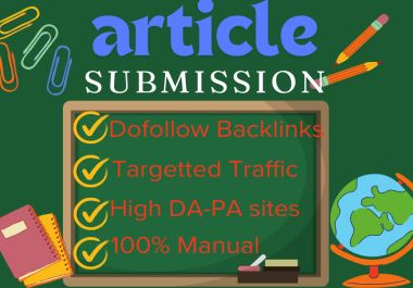 100 Unique Article Submission Dofollow Backlink With High DA-PA 