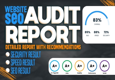 Website SEO Audit Service, Details Audit Report and Audit Recommendations