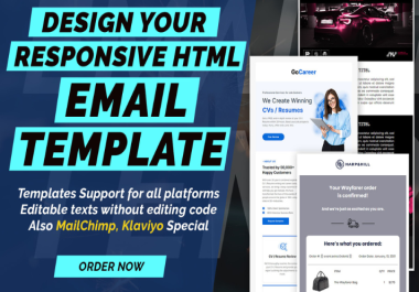 I will create responsive email design for mailchimp template and klaviyo