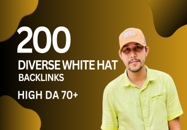 I will create 200 high authority white hat diverse SEO backlinks