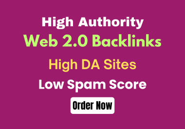 You will get 50 high authority dofollow web2.0 backlinks for google ranking