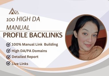 I will create 100 manual SEO profile backlinks from high domain authority sites