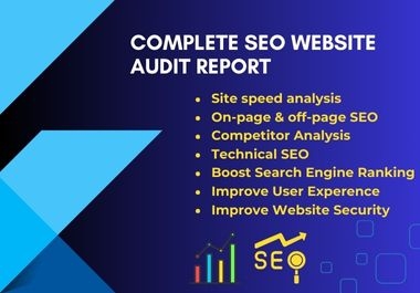  I will provide a complete SEO website audit report