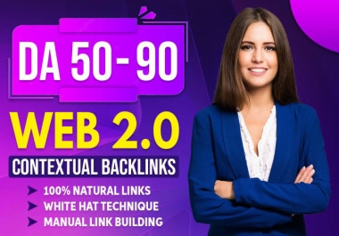 make 100 dofollow web2.0 with article link building backlinks DA 50-90