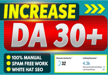 I will raise your domain authority on the moz da 30 plus