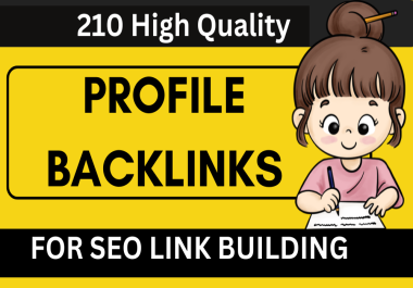 210 SEO profile backlinks with high authority building