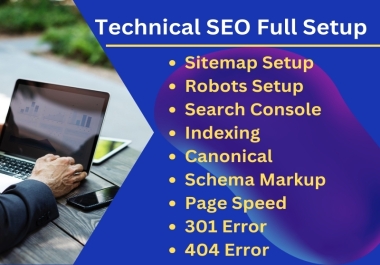 Full Technical SEO Setup & Optimization for Google Ranking