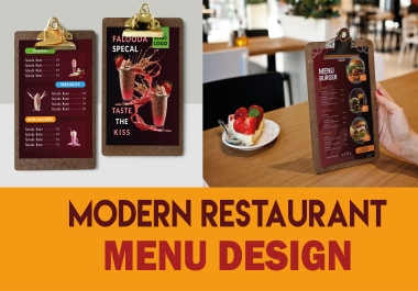 I create menu card design, menu board, food flyer and restaurant menu