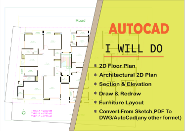 I will do autocad floor plan design,re-design,convert file etc