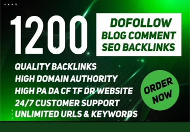 I will 1200 blog comment high da contextual SEO backlinks dofollow