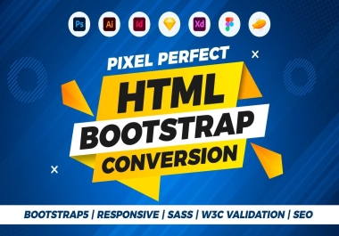 I will design responsive website Using HTML, CSS, Bootstrap5