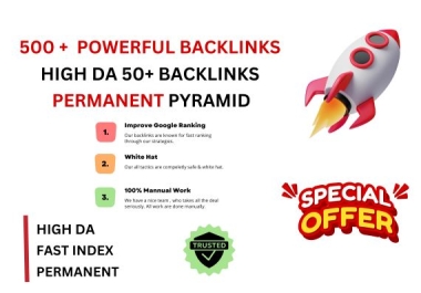 Get 500+ Powerful Backlinks & 80+ DA Safe SEO Backlinks