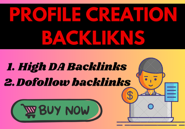 Build manually 50 profile creation backlinks for high da website 