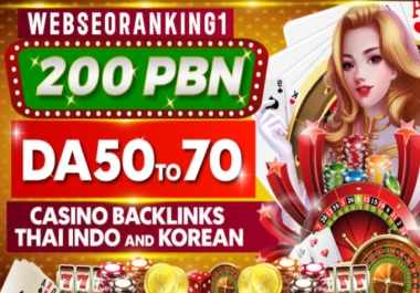 High Quality 200 Poker Casino Gambling PBN DA 50 to 70 Backlinks for 29