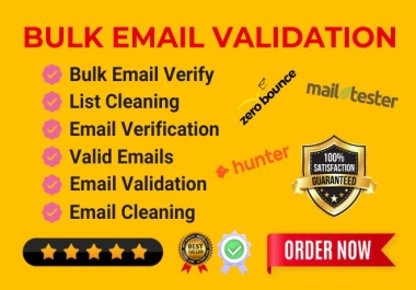 I will provide bulk email verification email list cleaning and email validation