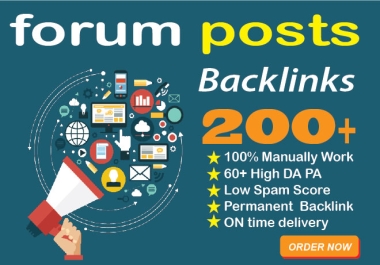 I will do forum posting high authority and follow forum backlinks