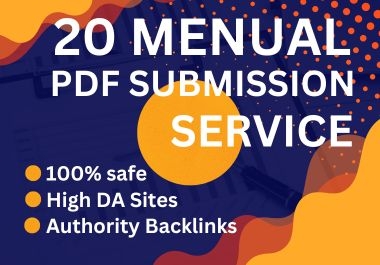 I will provide 20 high-quality manual submissions for better site ranking