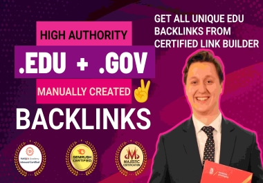 100 edu gov Backlinks manually created high authority to Boost Website Rankin