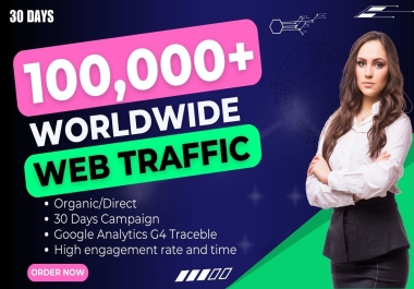 100,000+ Worldwide Web traffic For 30 days