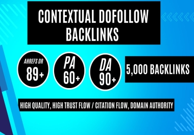 Create High Quality 5000+ contextual dofollow backlinks PA50+ PR9+ DA80+ TF40+ CF45+ 500+ Words per 