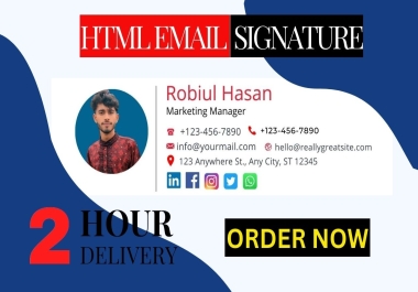 I will create clickable html email signature for outlook, gmail,etc