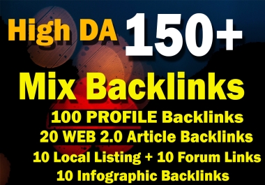 I Will Build 150 High DA Mix Backlinks to Boost Your Website Ranking