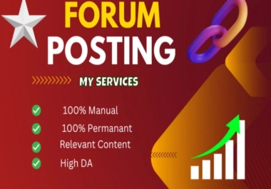 I Manually Build 230 Forum Posting Backlinks for website ranking