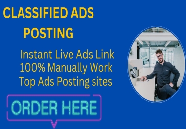 Provide 100 site classified ad posting in top Websites Ranking