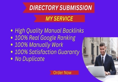 Manually 120 Directory submission backlinks for website ranking