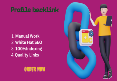 I will 100 manual high domain authority SEO profile backlinks with index