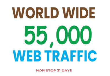 Increase Your Website Drive 55,000 World Wide Web Traffic from Social Media & Search Engine for 31Dy