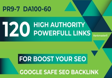 You will get 120 Permanent Dofollow High Domain Authority seo profile backlinks